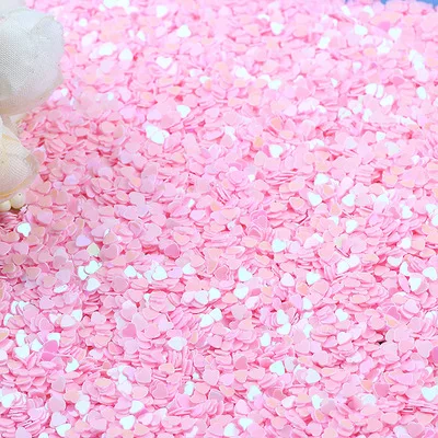 Sequin 3mm Mix Color Transparent Heart Glitter Paillettes for Nail Manicure Resin Wedding Decoration Nail Art Confetti 10g - Цвет: ab pink