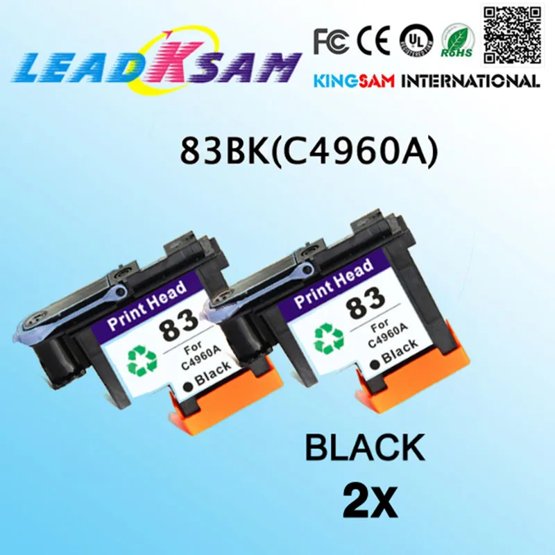 2x печатающая головка совместима с hp83 черный для 83 C4960A Designjet 5000 5000ps 5500 5500ps принтер