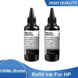 Kit de recharge d'encre BK universel pour imprimante HP, 2x100ML, tous les modèles 