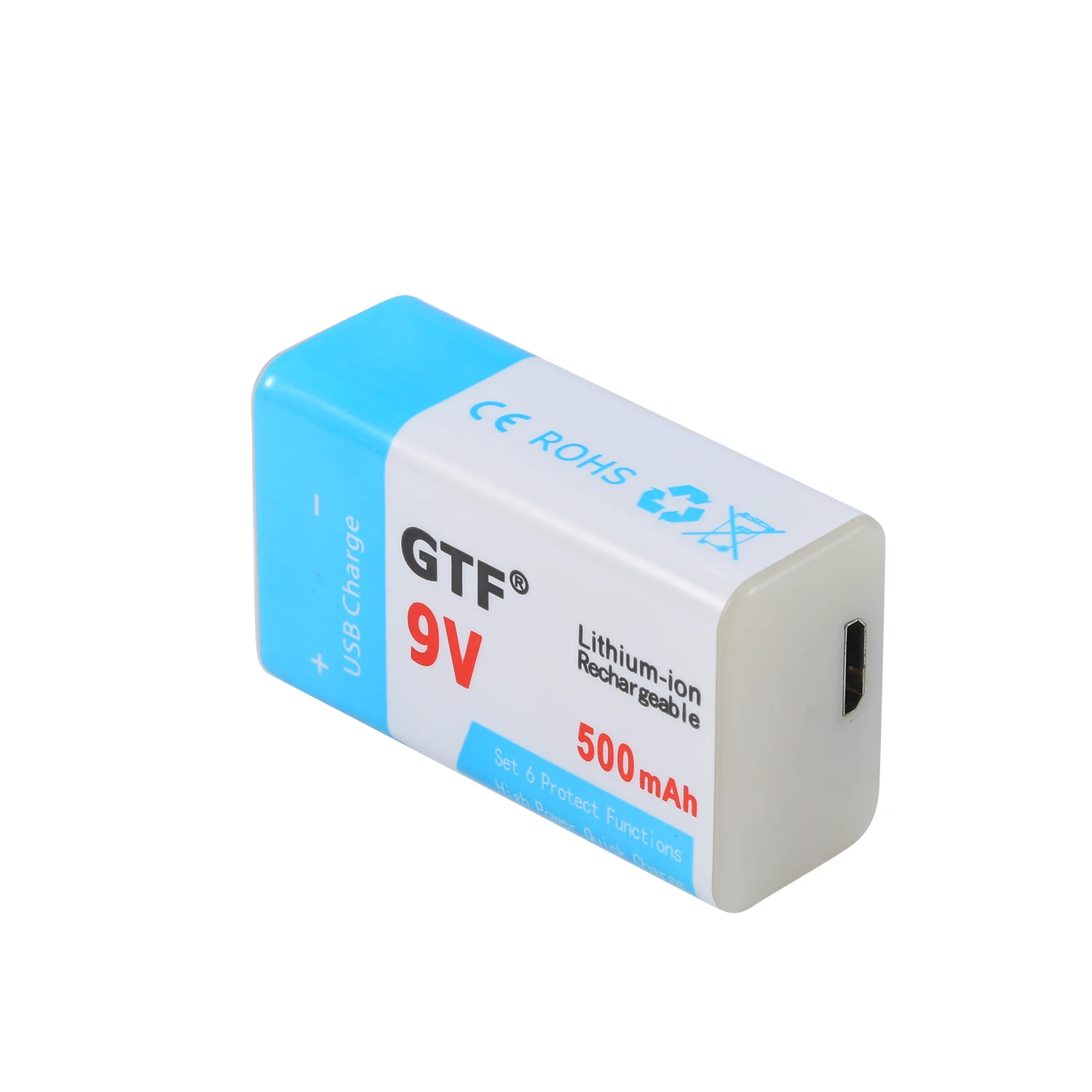 Аккумуляторная батарея GTF USB 9 в 500 мАч литий ионный аккумулятор В литиевая для
