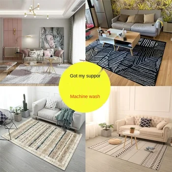 

Hot sale Nordic carpet soft flannel 3D printing area carpet living room texture space mat non-slip large carpet living room