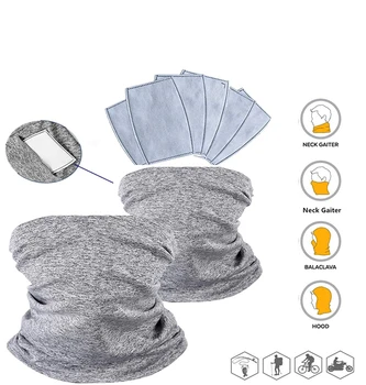

Lateefah 2Pack Seamless Neck Gaiter Face Bandanas Cycling Scarf with UV Dust Protection Breathable Elastic Headwear