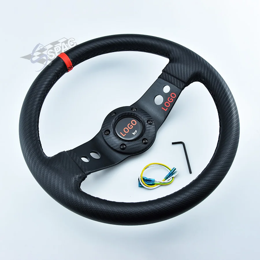 330mm Two Round Hole Spoke Steering Wheel for Universal JDM Car