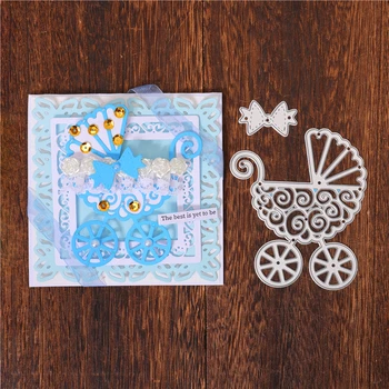 

Kokorosa Baby Cart Metal Cutting 2020 Bow Die Cut Baby Carriage Dies Scrapbooking Album Paper Card Craft Embossing Stencil Craft