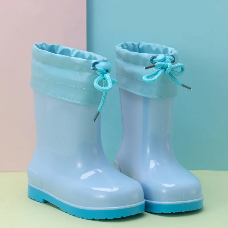 

ULKNN Hot Sale Children's Rain Shoes Girl's Cartoon Anti-slip Kid's Rain Boots Water Shoes Baby Pink Black Shoe Boy's Rubber