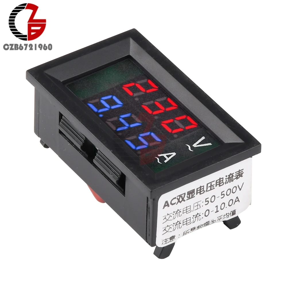 Misuratore di Tensione e Corrente LED 22mm AC60-500V 100A con Display Doppio, Indicatore di Segnale, Voltmetro, Amperometro e Tester Luminoso Misuratore di Tensione e Corrente LED 22mm AC60-500V 100A con Display Doppio, Indicatore di Segnale, Voltmetro, Amperometro e Tester Luminoso