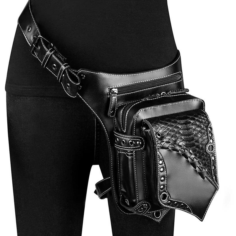 Vintage Steampunk Waist Bag Unisex Steam Punk Retro Rock Gothic Retro Goth Shoulder Bags Packs Hip Hop Motor Women Men Leg Bag