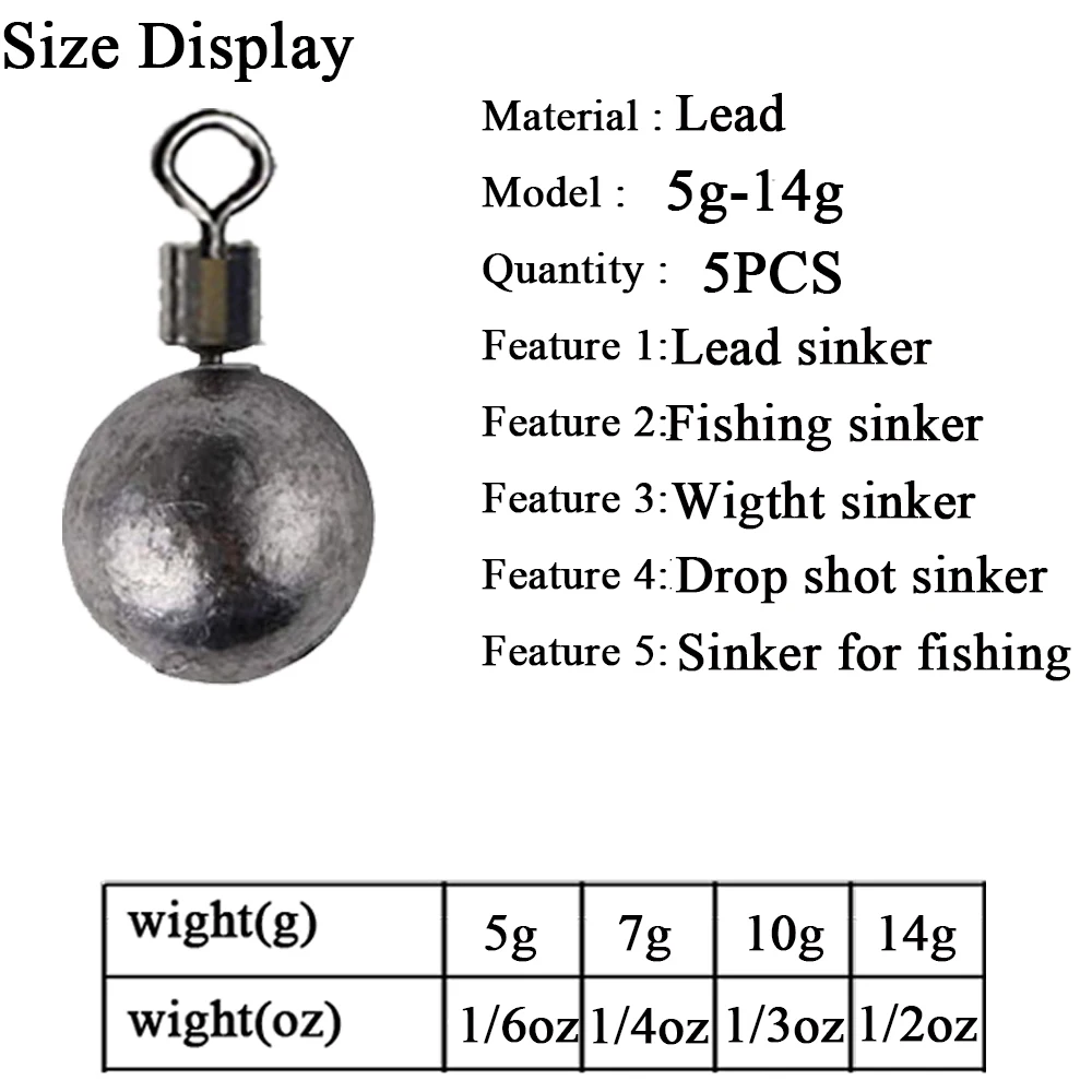 Fishing Weights Sinkers 5pcs/lot 5g-14g for Fishing Tackle fishing counterweight sinker fishing accessories fishing tackle