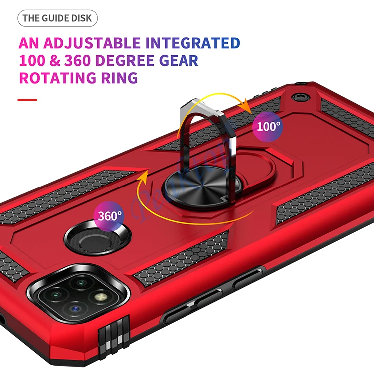 Противоударный чехол для Xiaomi Redmi 9C NFC армированный военный защитный кольцевой