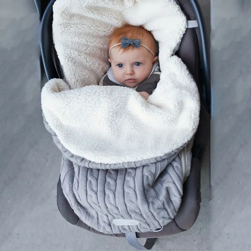 Пеленка с капюшоном для новорожденного ребенка 0-8 м, трикотажная, для завёртывания для пеленания, одеяло, теплая коляска, спальный мешок, зимнее мягкое детское одеяло с защитой от ударов