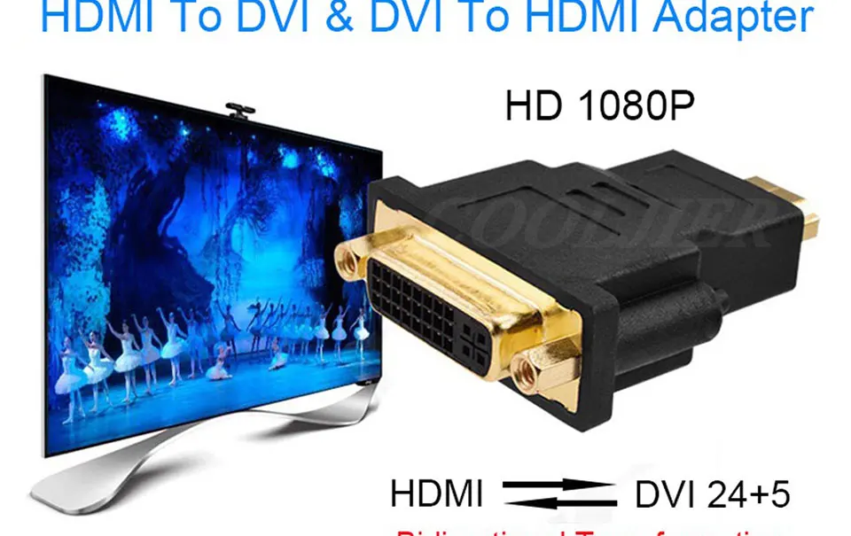 DVI 24 1 мужчина к HDMI конвертер 1080P с покрытием штекер к женскому HDMI дви кабель конвертер для HDTV проектор монитор