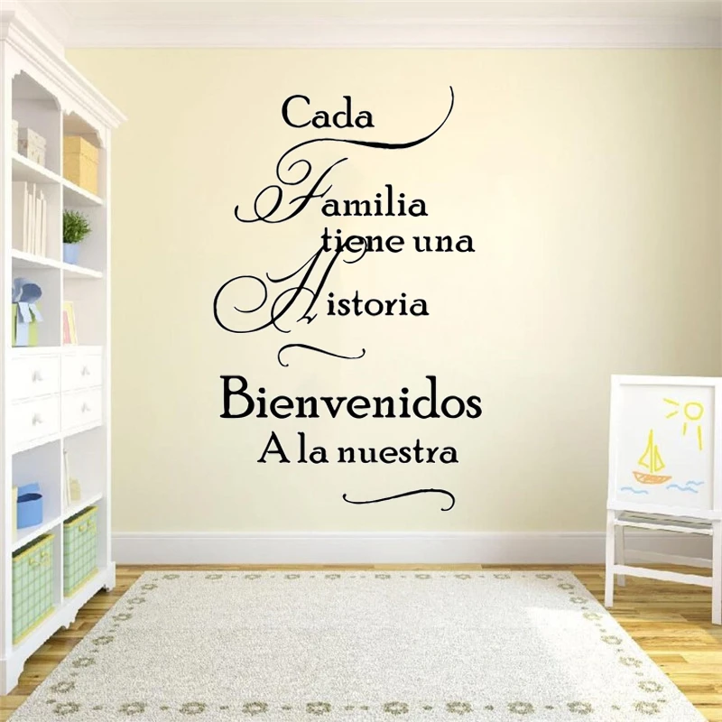 Classic Spanish Quotes Wall Sticker For Living Room Family Waterproof