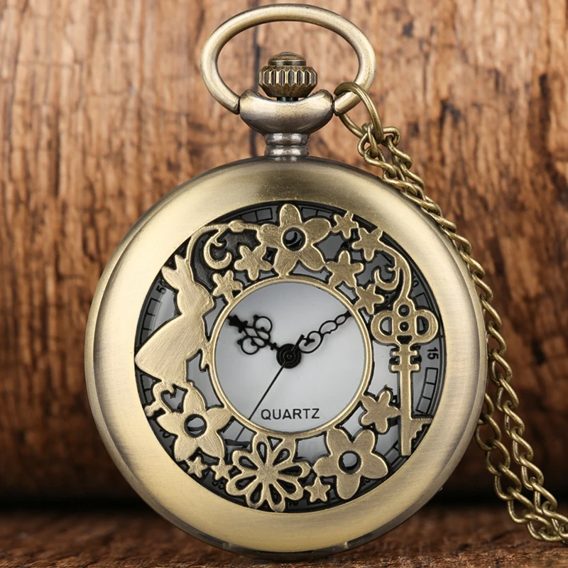 Часы с кроличьими клавишами Alice in Wonderland кварцевые карманные часы цепочкой и