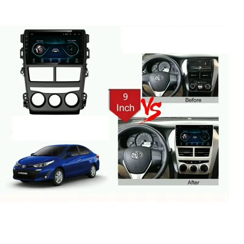 4G LTE Android 10 1/9/8 подходит для TOYOTA VIOS YARIS 2018 2019 мультимедийный стерео dvd плеер