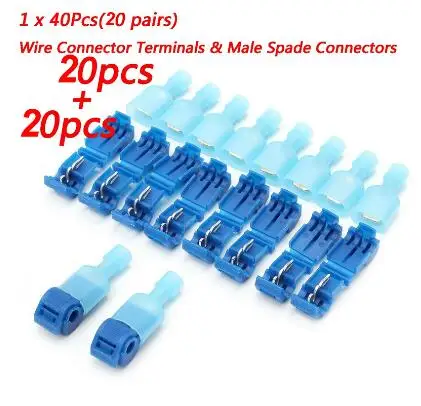 1200Pcs T-Tap/Male Insulated Wire Quick Splice Terminal Connectors Box Kit