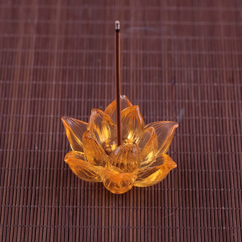 Стеклянный цветок лотоса ручной работы для чайной церемонии ароматерапии
