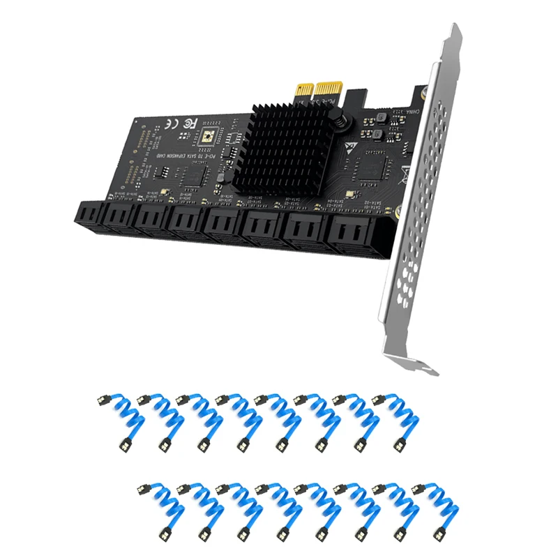 Sata pcie 1x adaptador 16 porta sata3.0