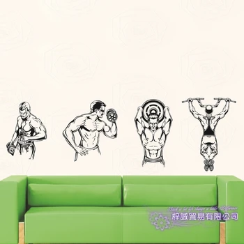 

Fitness Decal Gym Sticker Body-building Posters Vinyl Wall Decals Mural Fitness Crossfit Decal Muscle Gym Sticker