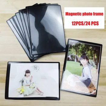 

4R Pack of 24pcs ,Round Corner Magnetic Photo Frame Refrigerator, Fridge Photo Frames for fridge, Office Cabinet, Locker