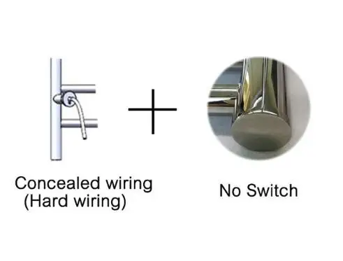 Новинка,, специальное предложение, Электрический настенный полотенцесушитель из нержавеющей стали с круглой трубкой, полотенцесушитель HZ-926 - Цвет: no (switch and plug)