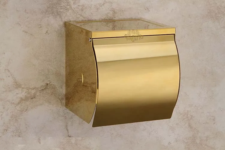 

Manufacturers PF Copper Titanium Paper Roller Gold Holder European Style Retro Tissue Box Toilet Paper Towel Rack