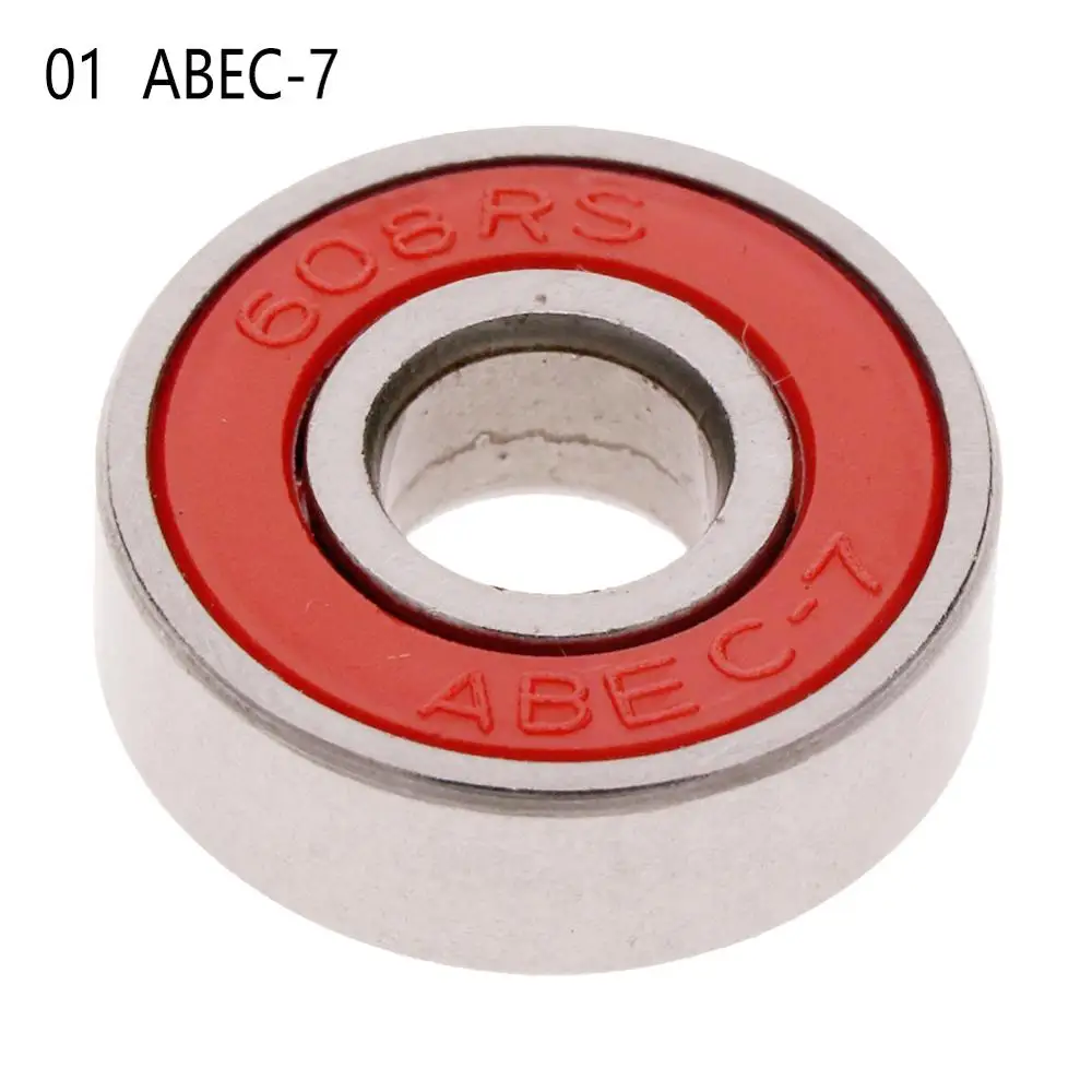 1 шт. роликовые коньки скейтборд шариковый подшипник колеса ABEC-7/9 608 RS 2RSe скейтборд подшипник аксессуары - Цвет: ABEC-7 Red
