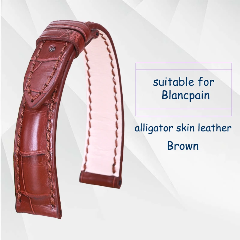 PESNO подходит для blucpain Villeret для женщин 6102/6104/6263/3650A кожа аллигатора Натуральная кожа Ремешки для наручных часов - Цвет ремешка: Brown