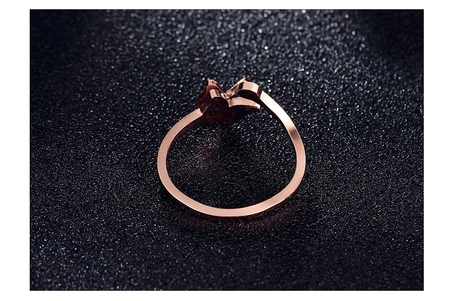 Vnox, очаровательные кольца с бабочкой для женщин, Пескоструйный 585, розовое золото, нержавеющая сталь, anel alliance, подарки для нее