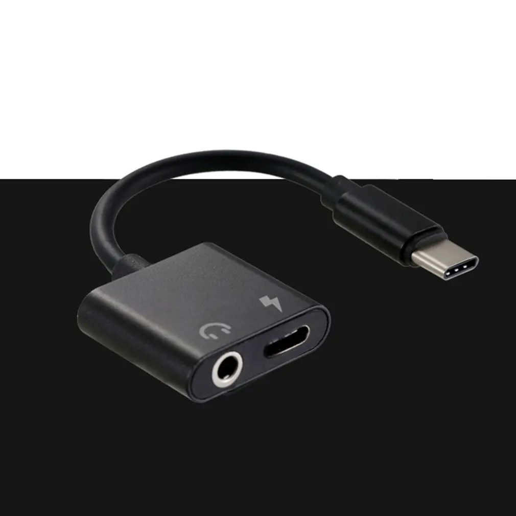 USB C to Jack 3.5 Type C Cable Adapter 2-in-1 USB Type 3.5mm Audio Earphone Converter Charging Cable Adapter Aluminum Alloy