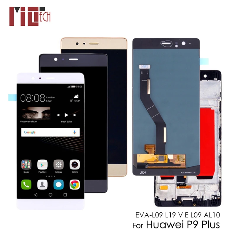 

5.5'' LCD Display For Huawei P9 Plus Touch Screen Digitizer Sensor Glass Assembly with Frame No Logo EVA-L09 L19 VIE L09 AL10