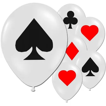 

10pcs Poker Party Latex Balloons Casino Cards Dice Party Decoration Black Spades Balloon Game Night Magic Party Playing Card