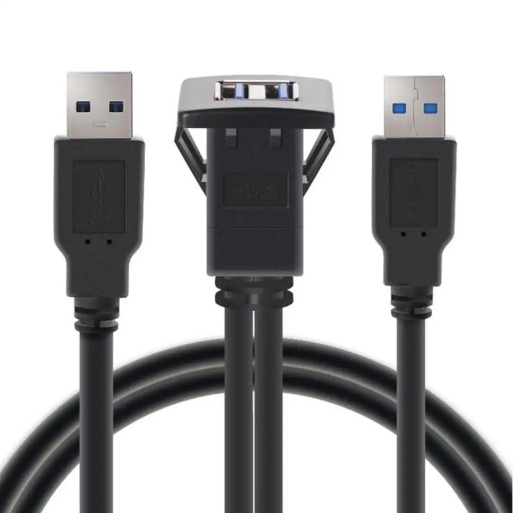 2 порта USB3.0 штыревой к женскому автомобильному скрытому креплению Удлинительный кабель панели