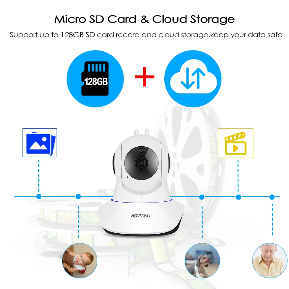  1080P Hd di Sicurezza Domestica Ip Camera Audio Bidirezionale Wireless Mini Macchina Fotografica di