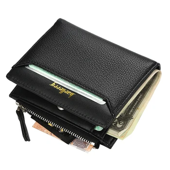 

New Arrival Fashion Mens Short Wallet Korean Style Three Fold Purses Zipper Coin Purse Card Holder Porte Feuille Homme.