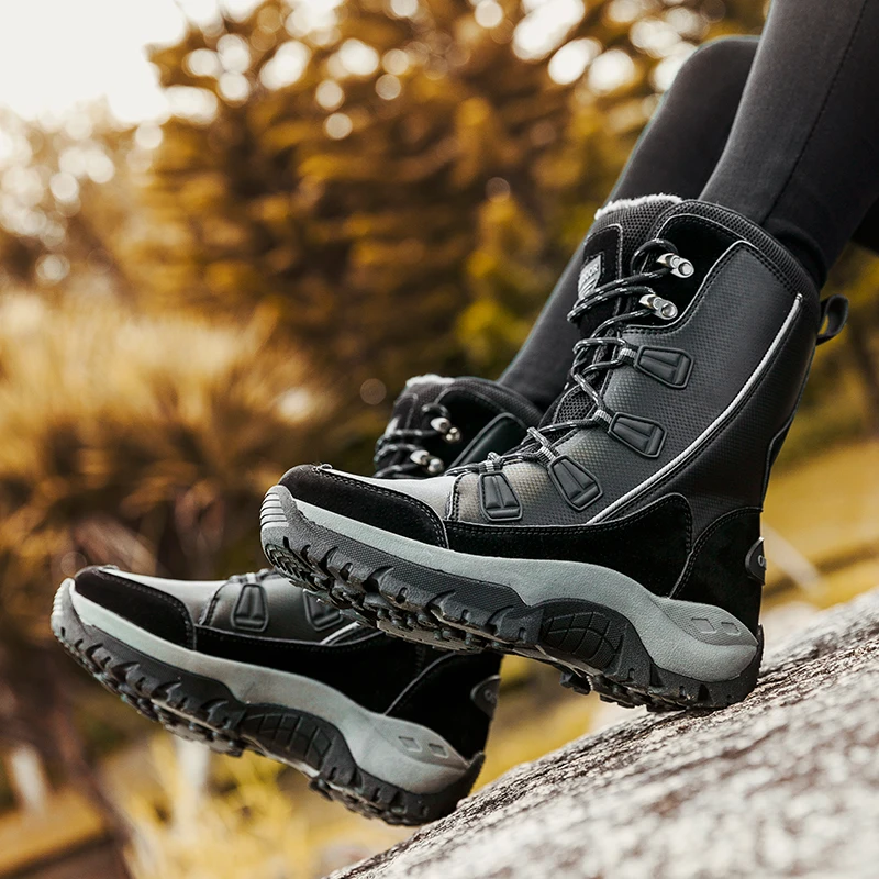 JZZDDOWN водонепроницаемые ботинки до середины икры для пеших прогулок; Модные женские зимние ботинки из микрофибры; зимние теплые плюшевые женские ботинки; женская обувь