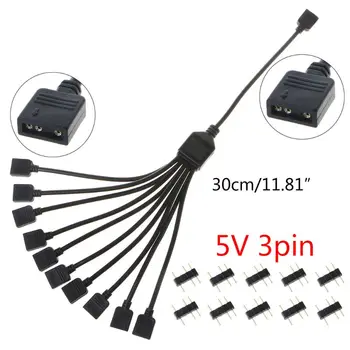 

5V3Pin Interface Transfer Extension Cable RGB Splitter for A-SUS MSI Motherboard
