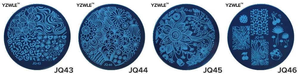 1 Sheet Stamping Nail Art Image Plate, 5.6cm Stainless Steel Template Polish Manicure Stencil Tools(YZWLE-04