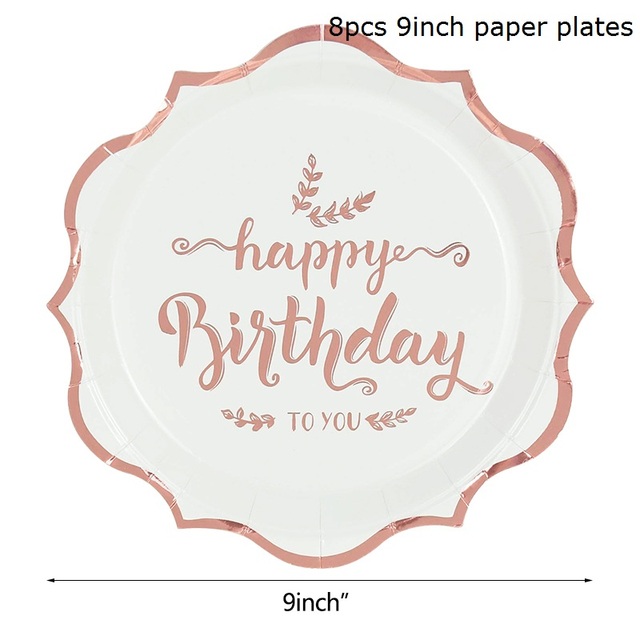 Birthday Disposable Tableware for 8 Guests Kids Children Bithday Anniversary Party Supplies Paper Plates Cups Napkins