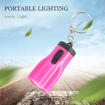 

2pcs Creative Plastic Portable LED Torch Light Keyrings Car Pendant Flashlights Keychain Portable Lighting Color Random