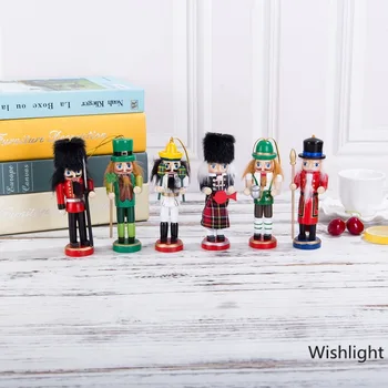 

1Set Wooden Nutcracker Soldier Pendants Merry Christmas Ornaments Home Table Decoration Colorful Nutcrackers Children Gifts 2020