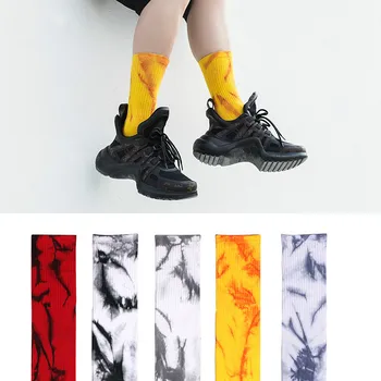 

Tie Dye Mens Sock Tie Dye Adult Crew Man's Socks Standard Sox High Quality Hip Hop Cotton Autumn Winter Unisex Trendy Calcetines