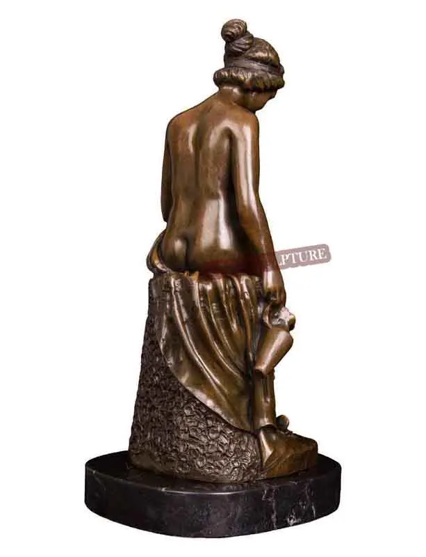 ブロンズ像 女性と犬 オブジェ 彫刻 置物 フィギュア : 『街角』ブロンズ像 銅像 彫像 彫刻 女性像 動物 犬 戌