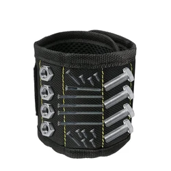 Bracelet magnétique à 3 rangées d'aimants puissants réglables pour maintenir les vis, les clous, les forets et les petits outils 
