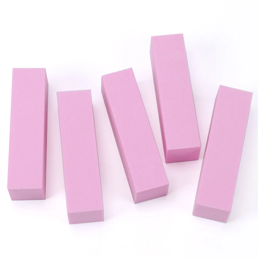 10 шт./компл. розовый четырехгранный шлифовальное зерно Губка ногтей буферы Блок шлифовальный маникюр с полировкой инструмент для ногтей