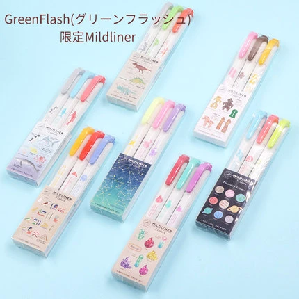 3 шт./компл. японский ZEBRA Greenflash совместный с именем Mildliner двойной высокий