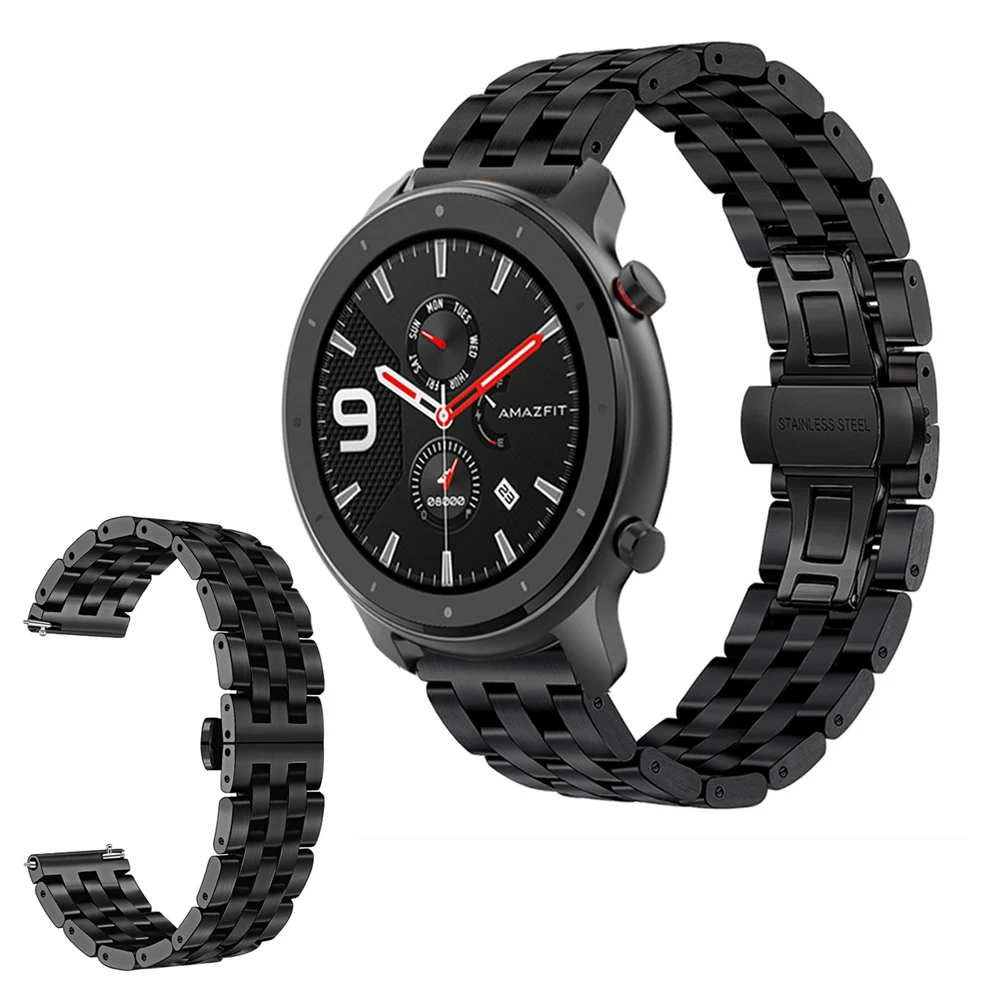 

For Huami Amazfit GTR 42MM Watch band Metal Stainless Steel Strap Buckle Wrist strap for Amazfit GTR 47mm Bracelet