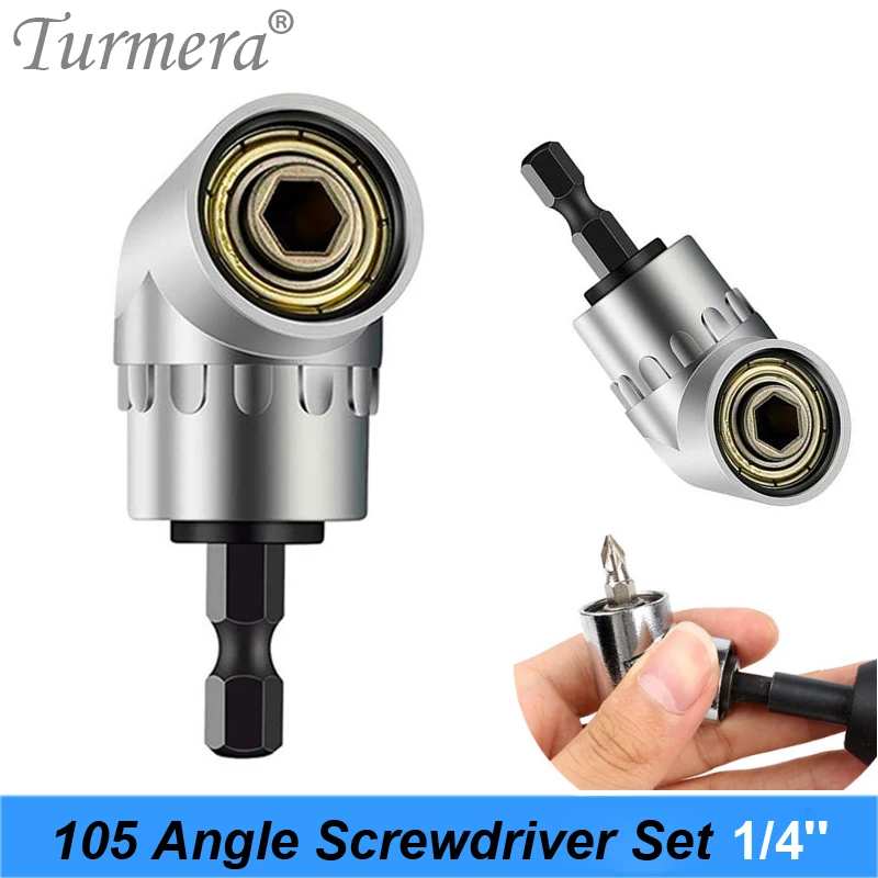 Turmera 105 Angle Screwdriver Set Socket Holder Adapter Adjustable Bits Drill Bit Angle Screw Driver Tool 14`` H