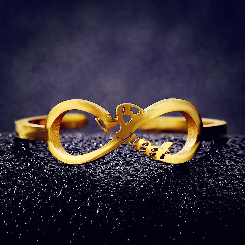 

Custom Name Ring Personalized Gold Stainless Steel Rings For Women Girls Wedding Band Custom Letters Initials Ring Jewelry