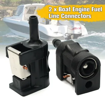 

2pcs Gasoline Fuel Line Tank Connector 6mm(1/4in) Hose Plastic For Outboard Boat Engine Boat Accessories