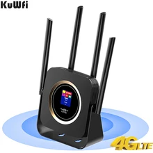 KuWFi 4G LTE маршрутизатор 300 Мбит/с высокоскоростной беспроводной CPE встроенный аккумулятор 3000 мАч Мобильная точка доступа Wi-Fi со слотом для sim-карты порт Lan